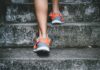 스마트 워크(Smart Walk): 걷기를 게임처럼 즐겨라! 기술이 만든 습관의 기적 person wearing orange and gray Nike shoes walking on gray concrete stairs