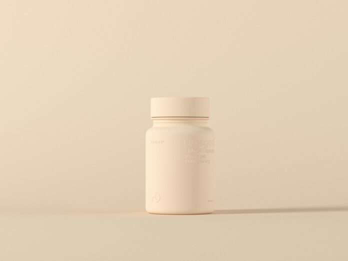 a bottle of medicine sitting on top of a table